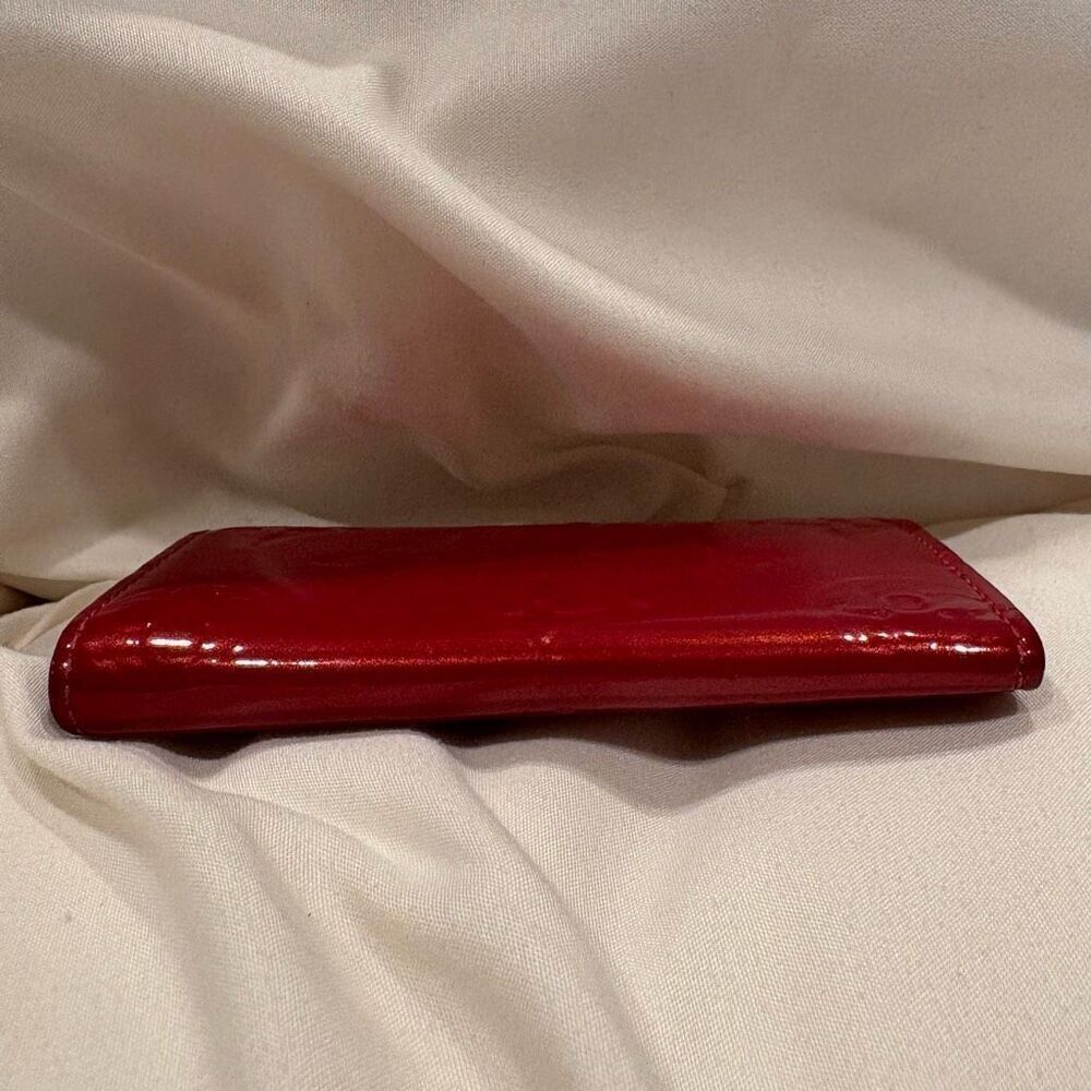 🎄 SALE! Louis Vuitton Red Monogram Patent Leather Keyring Case Key Holder - Picture 6 of 11